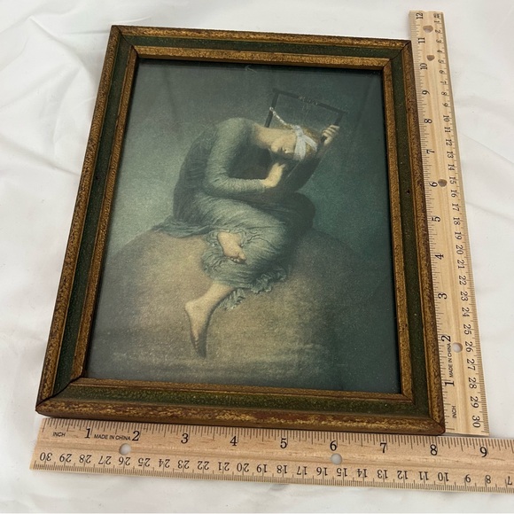 Vintage antique frame print Hope by George Frederic Watts art print litho 8x10 - Picture 5 of 16
